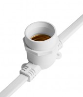 Белт-лайт белый прорезиненный, расстояние м/у цоколями 25 см, провод белый