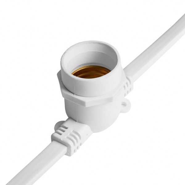 Белт-лайт белый прорезиненный, расстояние м/у цоколями 25 см, провод белый