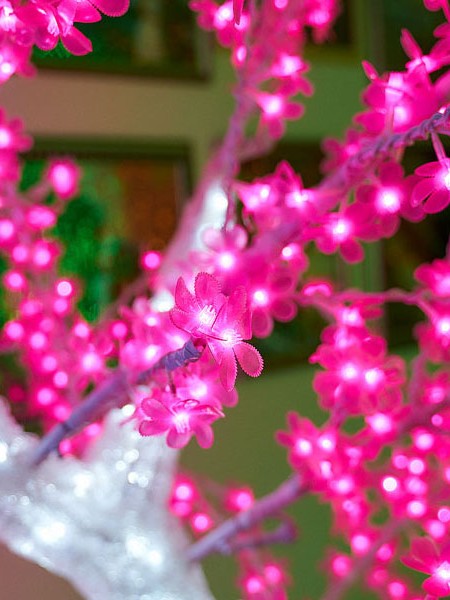 Световое дерево ""CRYSTAL" 2,5м 1110 диодов, акриловый световой ствол. Розовое