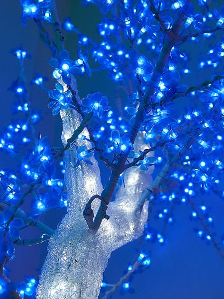 Световое дерево ""CRYSTAL" 2,5м 1110 диодов, акриловый световой ствол. Синее