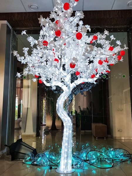 Световое дерево "CRYSTAL-Яблоня" 2,5м 1580 диодов, акриловый световой ствол