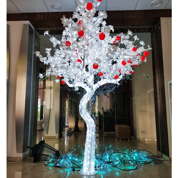 Световое дерево ""CRYSTAL-Яблоня" 2,5м 1580 диодов, акриловый световой ствол