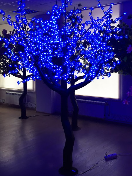Сакура 2,5м 1280 светодиодов. Синяя