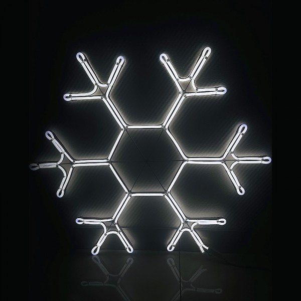 Светодиодная фигура "Снежинка" двусторонняя из гибкого неона 