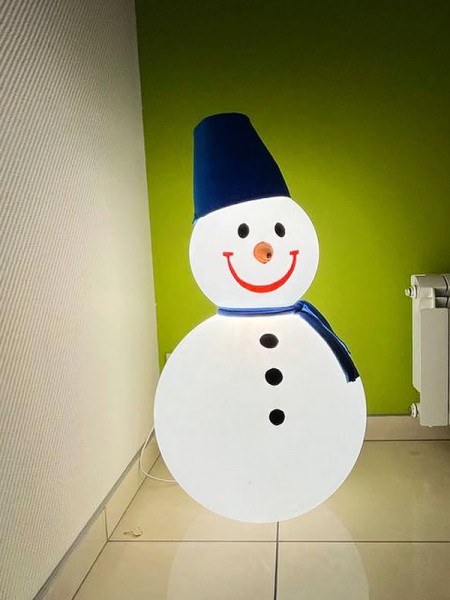 Объемный светодиодный снеговик с подсветкой RGB