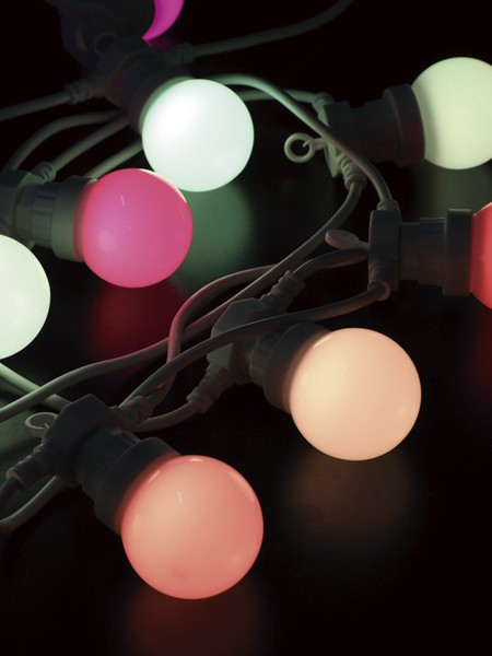 Светодиодная программируемая гирлянда RGB - белт-лайт с лампами 50мм с пультом ДУ 10м