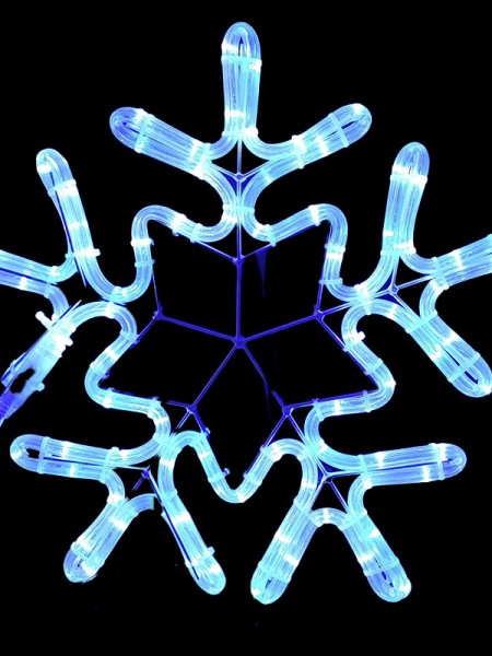 Светодиодный мотив "Снежинка" с флеш-эффектом 46х46 см. Синяя