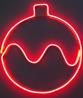 Светодиодная фигура "Новогодний шар" d=55см. Красный, двухсторонний неоновый