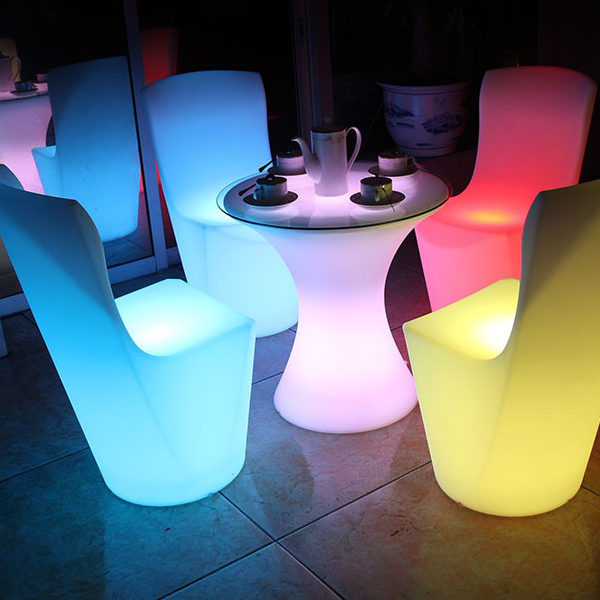 LED столик для коктейля, презентационный, D=600мм, RGB, беспроводной