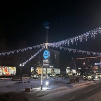Светодиодные белые бахромы для городского оформления
