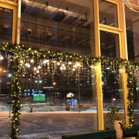 Подсветка светодиодными гирляндами внутри ресторанов